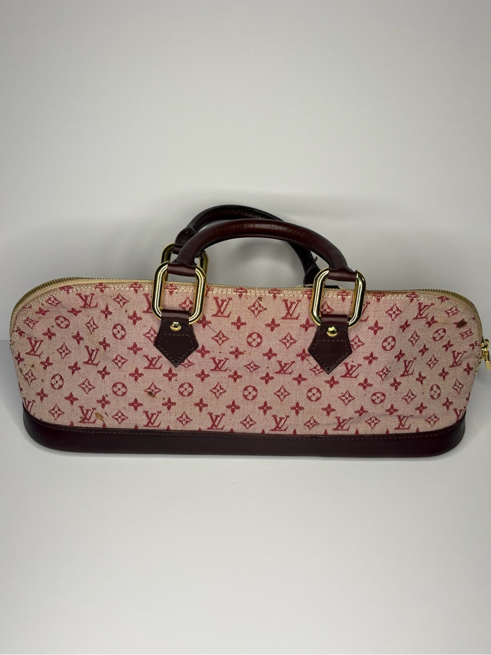 Louis Vuitton Pink Monogram Canvas Mini Top Handle Bag with Burgundy Trim - Picture 2 of 6